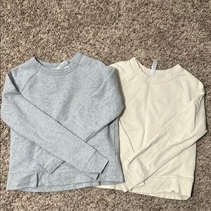 Athleta XXS sweatshirts (2) gray and cream